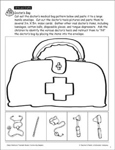 the medical bag worksheet is shown with instructions to help children learn how to use it