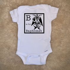 Perfect gift for the dark spooky weirdos in your life. Or maybe you are the dark spooky weirdo and in that case, I'm glad we found each other. Welcome to 101 Damnations where we make baby clothes you can't find in normal people stores. -Customization available, please message me! -Gerber Onesies® run small, reference size chart -100% Cotton Color Descriptions: White= white material with black print Pink= pink tie-dye material with black print Gray= gray/blackish tie-dye material with white print Goth Baby Announcement, Color Descriptions, Baby Wishlist, Goth Baby, Alt Clothes, Baby Shower Presents, Toddler Halloween, Halloween Baby, Normal People