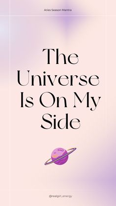 the book cover for the universe is on my side