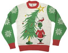 Grinch As Santa Ugly Christmas Sweater-tvso Grinch Christmas Sweater, Christmas Tree Ugly Sweater, Ugly Christmas Sweater Contest, Dr Seuss Grinch, Ugly Sweater Contest, Grinch Christmas Tree, Ugly Holiday Sweater, Holiday Sweaters, Ugly Xmas Sweater