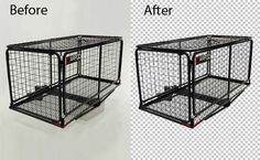 two metal cages with one cage open and the other closed, both are black in color