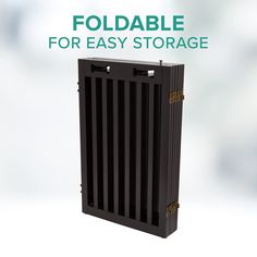 an image of a portable storage unit with text that reads foldable for easy storage