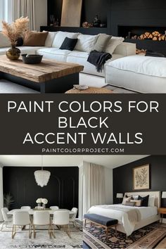 black and white paint colors for accent walls