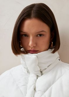 White longline puffer coat Wonder what’s like wearing a duvet? Cut with oversized proportions, the Colorado puffer coat is made from white shell padded with alternative down so that it’s soft and warm to the max. Keep cozy from head to toe when you wear it fully done up – that long hemline and complementary scarf are there to make sure you stay all snug. White Duck Down Outerwear For Cold Weather, White Duck Down Puffer Outerwear, Oversized Winter White Puffer Jacket, White Down Puffer Outerwear, White Duck Down Puffer Jacket With Padded Collar, White Down Puffer Jacket For Cold Weather, White Down Outerwear With Padded Collar, White Puffer Jacket With Padded Collar For Cold Weather, Oversized White Puffer Outerwear