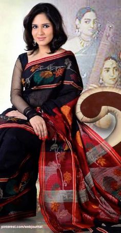 Raw silk - Meera Basu. Lovely ikat! Elegant Sarees, Cloud 9, Raw Silk, Saree Collection