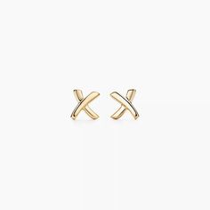 Authentic 18k Yellow Gold Paloma Picasso ‘X’ Tiffany & Co Earrings. Brand New, Never Worn And In Box. Tiffany And Co Earrings, Gold Tiffany, Bridal Jewellery Earrings, Tiffany Earrings, Paloma Picasso, Real Gold Jewelry, International Jewelry, Tiffany Jewelry, Gold Jewelry Earrings