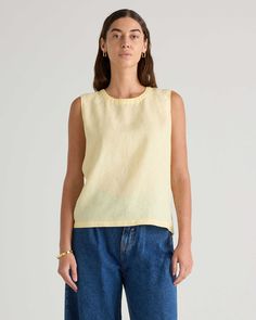 $29.90 Effortless Cotton Tank Top For Everyday, Effortless Everyday Cotton Tank Top, Spring Linen Tops In Solid Colors, Linen Tops For Spring, Relaxed Fit Tank Top For Spring Everyday Wear, Relaxed Fit Tank Top For Everyday Spring Wear, Casual Flax Linen Tank Top, Casual Linen Tank Top For Everyday, Casual Everyday Linen Tank Top