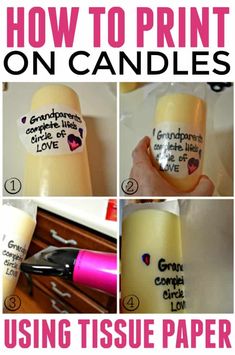 how to print on candles using tissue paper