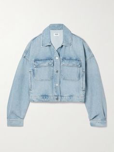 AGOLDE's 'Luka' jacket has a boxy, cropped shape that pairs nicely with high-rise styles like the label's 'Becker' shorts or one of its jeans. It's cut from organic denim in a light 'Swivel' wash and has a adjustable waist tabs. Denim Crop Jacket, Autumn Styles, Jacket Trend, Cropped Jackets, Barrel Jeans, Summer Style Guide, High Rise Style, Flat Dress Shoes, Floral Dresses Short