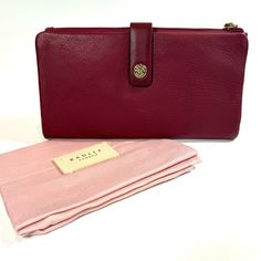 Radley London Larkswood Nwt Leather Large Bifold Wallet Matinee Merlot Red Brand Logo Accent, Pebbled Finish, Tassel Zipper Pull 7in W X 4.5in H. Card Slots, 1 Currency Pocket, 1 Zip Pocket, 1 Back Zip Pocket. Zip And Snap Closure. Elegant Burgundy Wallet For Everyday Use, Elegant Everyday Burgundy Wallet, Elegant Burgundy Wallet, Dog Outline, London Red, London Bags, Radley London, Leather Bifold Wallet, Ladies Of London