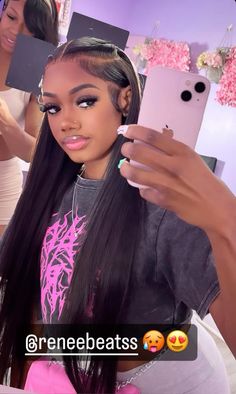 Flat Twist On Wig, Straight Hair Wigs For Black Women, Head Band Wig Styles, Exotic Hairstyles For Black Women, Straight Frontal Hairstyles, Straight Wig Hairstyles Black Women, Wig Install Styles, Wig Styles For Black Women