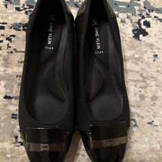 Anne Klein Sport Women’s Akuna 2 Black Multi Fb Slip-On Flats Size 8 Nwt Super Comfortable Black Heels With Ortholite Insole, Medium Width, Black Slip-on Heels With Ortholite Insole, Leopard Ballet Flats, Black And White Flats, Red Leather Shoes, Pointed Loafers, Patent Loafers, Sport Women, Anne Klein Shoes