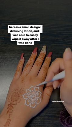 a woman's hand with henna on it and the words, there is an awful