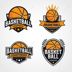 basketball emblems and badges set