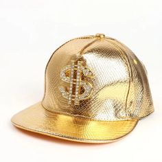 -Material:Pu - Color: Gold - Adjustable -Size: 9.8x7.8x5.11in - Convenient And Easy To Carry, The Baseball Hat Is Lightweight And Portable, Simple To Carry For Outdoor. - The Baseball Hat Is Simple And Comfortable To Wear, Flat Brimmed, Can Be Used For Hip Hop Hat, Sun Protection Hat. - This Baseball Hat Can Be Easily With Casual Clothing, Highlighting Your Distinctive Taste. - The Workmanship Of This Baseball Hat Is Perfect, Delicate Appearance, Us Dollar Symbol, Rhinestone Decor, Elegant Patte 80s Fancy Dress, Military Accessories, Uniform Accessories, Flat Brim Hat, Flat Hats, Fancy Dress Costume, Hip Hop Hat, Dollar Sign, Sun Protection Hat