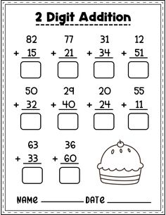 two digit addition worksheet to help students learn how to use the same numbers