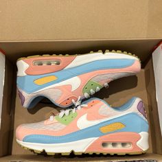 Womens Size 10 Nike Air Max 90 Se Sun Club Sail/Light Orewood/Blue/ Dj9997-100. Women’s Size 10, Men’s Size 8.5. Brand New Without Box. Fast Shipping. Nike Shoes Womens, Nike Air Max 90 Se, Nike Waffle Racer, Neon Shoes, Nike Air Max 98, Nike Air Max Excee, Black And White Nikes, Nike Air Pegasus, Nike Waffle