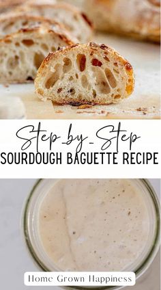 step by step instructions to make sourdough baguette recipe for breakfast or brunch