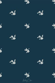 A seamless repeat pattern available for licensing of half-drop pairs of hand-painted dark navy blue flowers on cream-colored background Start Of Something New, Ethnic Pattern Design, Chintz Fabric, Products Packaging, Signs Of Spring, Cute Laptop Wallpaper, Flower Icons, Illustrator Art