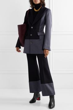 Black Turela 55 leather ankle boots | CHRISTIAN LOUBOUTIN | NET-A-PORTER Ceo Wardrobe, Jonathan Anderson, Christian Louboutin Women, Pantalon Large, Wool Jacket, We Wear, Black Wool, Leather Ankle Boots, Fashion Set