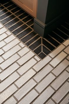 an image of a kitchen floor that looks like it is made out of bricks