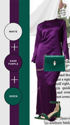 Kombinasi warna outfit raya tema dark purple Dark Purple Colour Combination, Dark Purple Color Combinations Outfit, Dark Purple Dress Outfit, Lilac Dress Outfit, Purple Dress Outfits, Raya Outfit, Dark Purple Dresses, Desi Dress