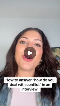 a woman making a funny face while talking to someone on her cell phone with the caption, how to answer now do you deal with conflict in an interview