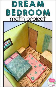 a paper dollhouse with the text dream bedroom math project