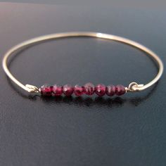 Garnet Beaded Bracelets, Garnet Birthstone Jewelry, Red Bead Bracelet, Red Garnet Jewelry, Garnet Bead Bracelet, Chalcedony Bracelet, December Birthstone Jewelry, January Birthstone Jewelry, Red Beaded Bracelet