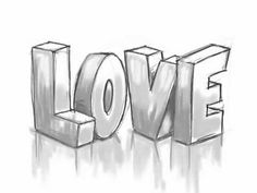 the word love is made up of blocks