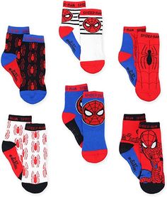 Super Hero Adventures Spider-Man Boys 6 pack Socks with Grippers (Baby/Toddler) These awesome Avengers gripper socks come in baby sock size 12-24 months, toddler sock sizes 2-3T and 4-5T, and Small. Sock size Small (4-6) fits shoe size 7 M US Toddler - 10 M US Toddler. #marvel #superhero #avengers #grippersocks #grippers #toddlersocks #toddler #socks #spiderman #amazon #shopamazon #amazonprime #spidermansocks Gucci Men Shoes Sneakers, Best Sandals For Men, Gucci Men Shoes, Boys Socks, Toddler Socks, Cute Socks, Toy Box, Athletic Socks, Gucci Men