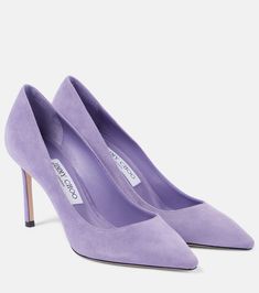 Romy 85 suede pumps in purple - Jimmy Choo | Mytheresa Jimmy Choo Romy 85, Jimmy Choo Romy, Jimmy Choo Pumps, Purple Heels, Fashion Shoes Heels, Purple Shoes, Bridesmaid Shoes, Prom Shoes, Gorgeous Shoes