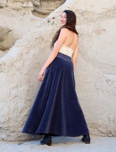 Shape - The Ojai is an A-line staple design that you will reach for again and again. Not as flowy and wide as our Wanderer Skirt but a touch more flared when compared to our Simplicity Skirt. Size - Order based on your HIP measurement Fabric Shown - Velour Organic Cotton Knit Color Shown - Grey A-line Bottoms With Wide Waistband And Flowy Skirt, Flowy Gathered Skirt With Wide Hem, Flowy Flared Maxi Skirt With Wide Waistband, Gathered Wide Hem Bottoms, Fitted Maxi Skirt With Lined Wide Hem, Fitted Maxi Skirt With Wide Hem And Lining, Relaxed Gathered Skirt With Wide Hem, Velour Skirt, Gaia Conceptions