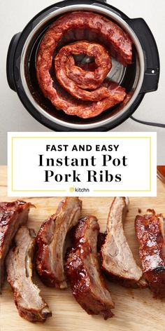 the instant pot pork ribs are cooked in an air fryer