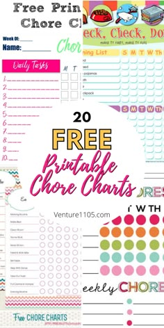 the free printable chore chart for kids