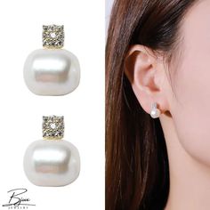 Bjux - Pendientes de moda de plata de ley y circonitas con perlas naturales de agua dulce Fine Jewelry Pearl Pendant Earrings, White Cubic Zirconia Pearl Earrings With Sparkling Stones, Elegant Diamond White Pearl Earrings With Cubic Zirconia, White Cubic Zirconia Earrings With Sparkling Stones, Exquisite Silver Pearl Earrings With Diamond Accents, Round Pearl Drop Earrings With Cubic Zirconia, Diamond White Pearl Earrings For Pierced Ears, Pearl Drop Cubic Zirconia Round Earrings, Round Cubic Zirconia Earrings With Pearl Drop