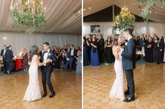 a bride and groom sharing their first dance