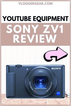 the sony zv1 camera is shown with an arrow pointing up to it's front