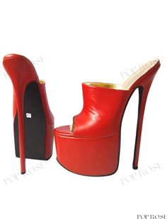 Sassy Red Strappy Sandals for Women Party High Heel Mules With Red Sole, Party Mules With Red Sole And Open Heel, Red Synthetic Sandals For Party, Red Platform High Heel Sandals, Chic Red Mules For Party, Chic Red Party Mules, Red Closed Toe Sandals For Party, Red Open Toe Party Sandals, Red Mules With Red Sole For Evening