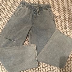 Nwt Denim. 90’s Fit, Elastic Waist Band With Functional Draw String. High Rise Waist. Baggy Fit, Slightly Tapered. Oversized Y2k Denim Bottoms, Oversized Y2k Bottoms For Spring, Y2k Washed Jeans For Spring, Trendy Washed Jeans For Day Out, Casual Jeans For Spring Day Out, Casual Spring Jeans For A Day Out, Distressed Casual Bottoms For Day Out, Casual Distressed Bottoms For Day Out, Casual High Waist Jeans For Day Out