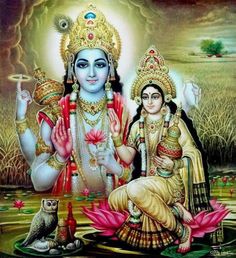 the hindu god and goddess are depicted in this painting