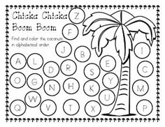 a coloring page for children to color with letters and numbers on the bottom half of it