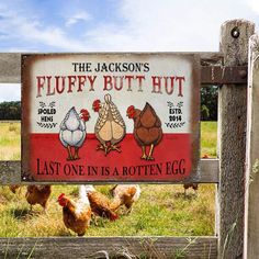 a sign that says the johnson's hen house farm but nuggets