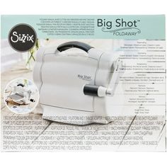 Don't miss the latest machine to join the Sizzix family. This compact Sizzix Big Shot Foldaway machine features a cutting surface and handle that neatly fold away. It's perfect for creating on the go and freeing up space. Contents include 1 Big Shot Foldaway Machine, 1 Platform, 1 Thin Die Adapter, 1 Pair of Cutting Pads. Dimensions: 6 1/4" x 10 1/2" x 8" (Closed), 13 3/4" x 13" x 8" (Open) Size: One Size.  Color: Multicolor. Big Shot Machine, Sizzix Big Shot, Embossing Machine, Instructions Booklet, Big Shot, Storage Compartments, Craft Tools, Paper Craft Projects, Built In Storage