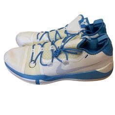 Nike Kobe Ad Exodus Tb Men's Blue White Basketball Shoes At3874-118 Sz 17.5 New Out The Box Blue Outdoor Basketball Shoes With Round Toe, Outdoor Blue Basketball Shoes With Round Toe, Blue Lace-up Sneakers With Vibram Sole, Blue Basketball Shoes For Light Sports, Blue Lace-up Running Shoes With Vibram Sole, Blue Outdoor Sneakers With Laces, Mid Jordan 1, Nike Air Max Mens, Track And Field Shoes