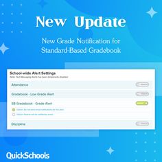 the new update page for school - wide alert settings, including notifications and reminders