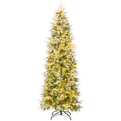 a white christmas tree with lights on it