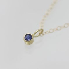 Sapphire Drop Necklace in 14k Yellow Gold Gold Faceted Birthstone Necklace In 14k Gold, Everyday Yellow Gold Birthstone Necklace With Round Pendant, Faceted Recycled Gold Jewelry As A Gift, Everyday Yellow Gold Birthstone Necklace, Faceted Recycled Gold Jewelry For Gifts, Faceted Recycled Gold Jewelry Gift, Round Faceted 14k Gold Necklaces, 14k Gold Faceted Round Necklace, Faceted 14k Gold Round Necklace