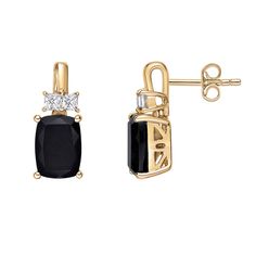 Add an elegant finishing touch to any ensemble with these 10k gold Gemminded onyx and lab-created white sapphire drop earrings. Click on this JEWELRY & WATCHES GUIDE to learn about fit, styles, materials and more! Add an elegant finishing touch to any ensemble with these 10k gold Gemminded onyx and lab-created white sapphire drop earrings. Click on this JEWELRY & WATCHES GUIDE to learn about fit, styles, materials and more! FEATURES Length: 15 mm Backings: post Nickel free Metal: 10k gold Finish Sapphire Drop Earrings, White Sapphire, Cushion Cut, 10k Gold, Gold Finish, Jewelry Earrings Dangle, Onyx, To Learn, Jewelry Watches