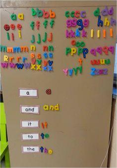 a bulletin board with letters and numbers on it